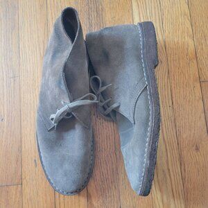 J Crew Brown Suede‎ Leather Ankle Chukka Boots 8 Lace Up Fall Autumn Retro